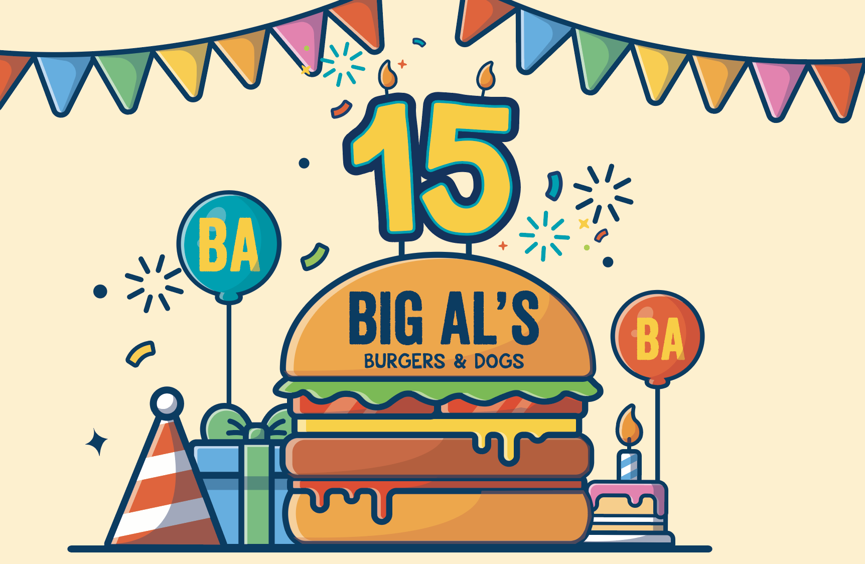 Big Al's Burgers an Dogs is celebrating in Fort collins. Burger specials